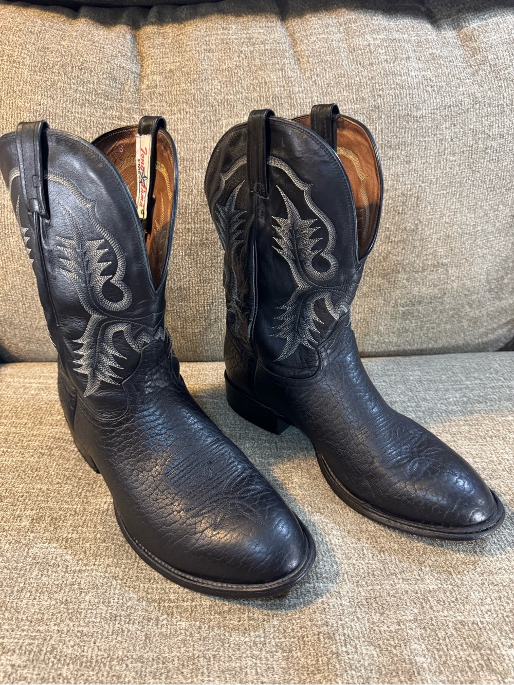 Tony Lama Ruslo Black Bullhide Stockman Boots Model CT2036 Size 11.5D
